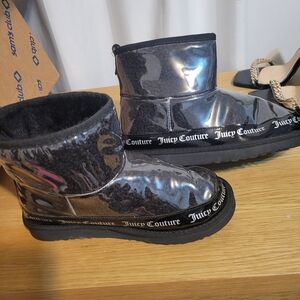 Juicy Couture Shiny Black Boots